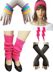 img 3 attached to Women'S Cable Knit Leg Warmers 80S Knitted Crochet Adult Long Socks
