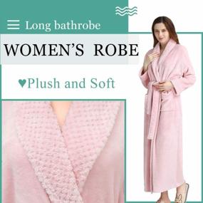 img 1 attached to Women'S Long Fleece Robe - Warm Soft Flannel Bathrobe For Winter Thick House Coat With Pockets