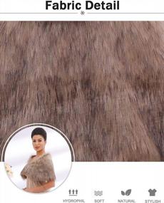 img 1 attached to JAKAWIN Women’S Faux Rabbit Fur Wraps And Shawls Bride Wedding Fur Stole Bridal Fur Shrug For Women And Girls