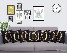 img 2 attached to BLEUM CADE Alphabet Pillowcase Decoration Home Decor better for Decorative Pillows