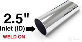 img 1 attached to 🚗 Chrome Exhaust Tips Set - Angle Cut, 2.5" Inlet, 2.75" Outlet, 9" Length - 2 Piece