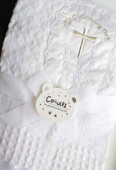 img 1 attached to White Christening Baptism Receiving Blanket For Newborns - Unisex Baby Shawl With Embroidered Cross - Ideal For Boys And Girls By Booulfi review by Antonio Rojas
