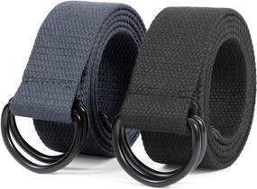 img 4 attached to Black Canvas JASGOOD Webbing Buckle Men's Accessories ... Belts