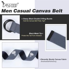 img 1 attached to Black Canvas JASGOOD Webbing Buckle Men's Accessories ... Belts