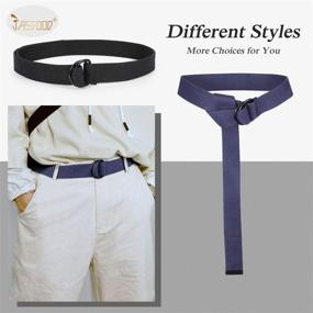 img 3 attached to Black Canvas JASGOOD Webbing Buckle Men's Accessories ... Belts