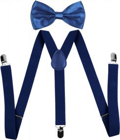 img 4 attached to Stylish And Adjustable Men'S Bow Tie And Suspender Set In Solid Colors