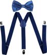 stylish and adjustable men's bow tie and suspender set in solid colors logo