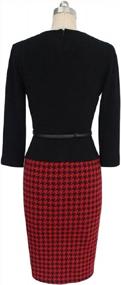 img 2 attached to Black Women'S 3/4 Sleeve Bodycon Pencil Dress, Perfect For Work And Elegant Occasions, Size M