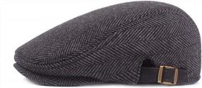 img 2 attached to Men'S Classic Cotton Flat Ivy Gatsby Cabbie Newsboy Cap Hat By Fasbys