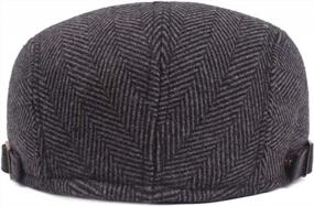 img 1 attached to Men'S Classic Cotton Flat Ivy Gatsby Cabbie Newsboy Cap Hat By Fasbys