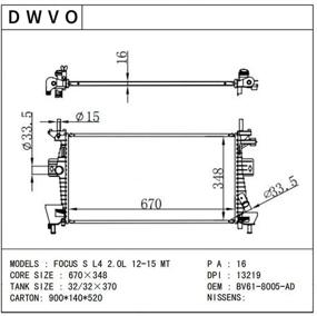 img 2 attached to DWVO Radiator for 2012-2018 Ford Focus SE SEL Titanium Trend L4 2.0L DWRD1075