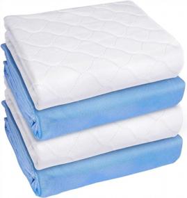 img 4 attached to Stay Dry All Night: 4-Pack Of 34"X36" Washable Incontinence Bed Pads With Heavy Absorbency And Waterproof Protection