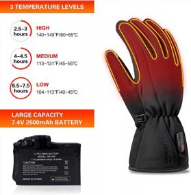 img 1 attached to Waterproof Heated Gloves For Men And Women - Upgraded Rechargeable Battery Electric Thermal Ski Gloves With Touchscreen And Anti-Slip Design For Cycling, Motorcycling, Hiking, And Skiing - Size M