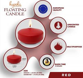 img 3 attached to HYOOLA Premium Red Floating Candles 1.75 Inch - 3 Hour - 20 Pack - European Made
