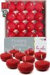 hyoola premium red floating candles 1.75 inch - 3 hour - 20 pack - european made logo