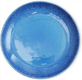 img 3 attached to Roro Ceramic Stoneware Hand-Molded Speckled Spotted Dinner Plates Set Of X 2, Coral Beach Blue