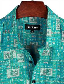 img 2 attached to VATPAVE Мужские гавайские рубашки с передним карманом Повседневные пляжные рубашки на пуговицах с коротким рукавом