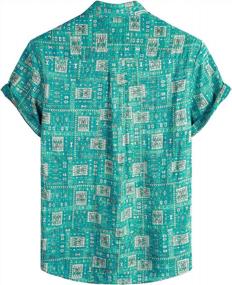 img 3 attached to VATPAVE Мужские гавайские рубашки с передним карманом Повседневные пляжные рубашки на пуговицах с коротким рукавом