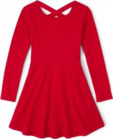 img 3 attached to Get Your Little Girl In Style With The Children'S Place Long Sleeve Fashion Skater Dress - 2 Pack!