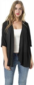 img 4 attached to Women'S Summer Sheer Chiffon Kimono Cardigan Short Sleeve Beach Blouse Casual Cover Up Capes