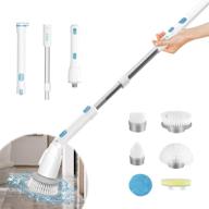 ter electric spin scrubber with adjustable long handle and replaceable 🧼 brush heads - cordless shower cleaning brush for bathtub, kitchen, floor, car logo