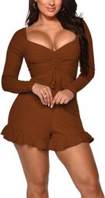 img 3 attached to GEMEIQ Sleeve Clubwear Bodycon Jumpsuit Women's Clothing - Jumpsuits, Rompers & Overalls