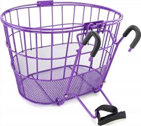 img 2 attached to Powder Coated Steel Bike Basket With Handles And Mesh Bottom - Colorbasket 02270