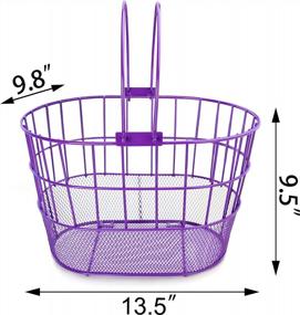 img 1 attached to Powder Coated Steel Bike Basket With Handles And Mesh Bottom - Colorbasket 02270