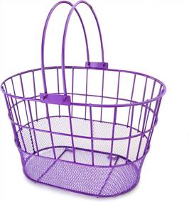 img 3 attached to Powder Coated Steel Bike Basket With Handles And Mesh Bottom - Colorbasket 02270