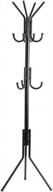 11 hook metal coat rack stand - perfect entryway storage solution by langria (black) logo