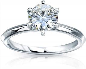 img 3 attached to 1 Carat Classic Round Moissanite Engagement Ring In 14K White Gold - GH/VS Clarity
