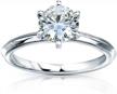 1 carat classic round moissanite engagement ring in 14k white gold - gh/vs clarity logo