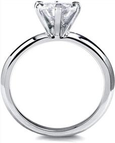 img 1 attached to 1 Carat Classic Round Moissanite Engagement Ring In 14K White Gold - GH/VS Clarity