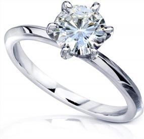 img 2 attached to 1 Carat Classic Round Moissanite Engagement Ring In 14K White Gold - GH/VS Clarity