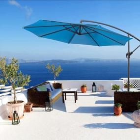 img 3 attached to 10-футовый большой светло-голубой зонтик со смещением для патио SUNLAX - идеальный подвесной солнцезащитный козырек для вашего двора!