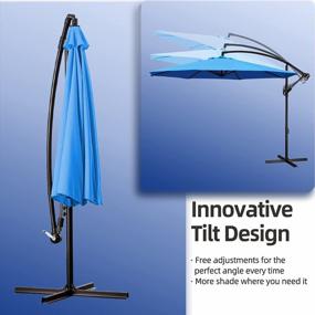 img 2 attached to 10Ft Large Light Blue SUNLAX Patio Offset Umbrella - Perfect Hanging Outdoor Sun Shade For Your Yard!