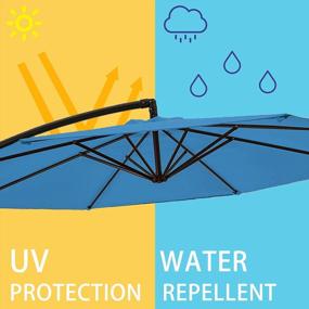 img 1 attached to 10-футовый большой светло-голубой зонтик со смещением для патио SUNLAX - идеальный подвесной солнцезащитный козырек для вашего двора!