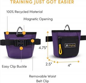 img 2 attached to OllyDog Goodie Treat Bag, Dog Treat Pouch, Waist Belt Clip For Hands-Free Training, Magnetic Closure, Dog Training And Behavior Aids, Three Ways To Wear, (Iris)
