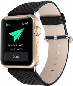 img 3 attached to Leather Strap Replacement Band For Apple Watch 38Mm/40Mm - VONTER Smart Watch Band Compatible With IWatch Series 4 40Mm, Series 3 38Mm, Series 2, Series 1 Sport And Edition