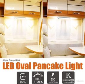 img 1 attached to 🔆 Facon 12'' RV Oval Pancake Light: Dimmable Touch Switch, Super Slim Under Cabinet Light for RVs, Boats, and Motorhomes