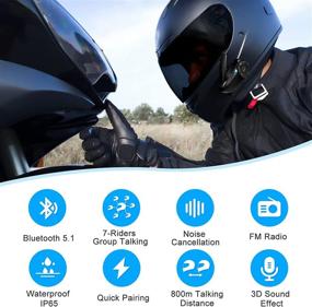 img 1 attached to EJEAS Q7 Motorcycle Helmet Bluetooth Intercom: Advanced Communication & Entertainment for 7 Riders