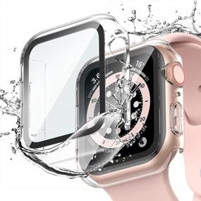 img 4 attached to Double Protection For Apple Watch Series 7 With Goton 2 PACK Screen Protector Case - Waterproof And Durable