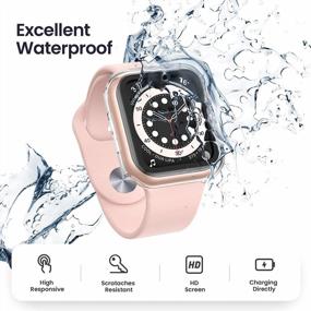 img 2 attached to Double Protection For Apple Watch Series 7 With Goton 2 PACK Screen Protector Case - Waterproof And Durable