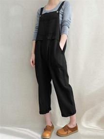 img 2 attached to Womens Overalls Cotton Jumpsuit Rompers Women's Clothing and Jumpsuits, Rompers & Overalls