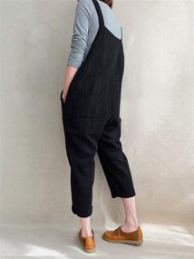 img 1 attached to Womens Overalls Cotton Jumpsuit Rompers Women's Clothing and Jumpsuits, Rompers & Overalls