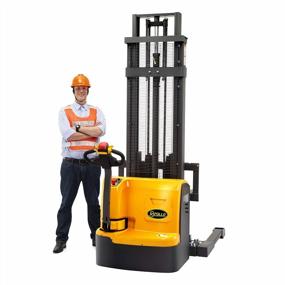 img 2 attached to APOLLOLIFT Fully Powered Drive And Lift Electric Stacker With Straddle Legs 3300 Lbs Capacity 118“ Lift Height, Adjustable Forks Material Lift
