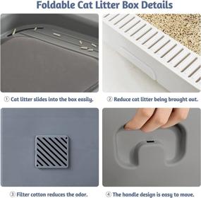 img 1 attached to 🐾 Fhiny Foldable Cat Litter Box with Lid – Enclosed Drawer Kitty Litter Pan with Front and Top Entry Door – Cat Potty with Plastic Scoop – Anti-Splashing – Odorless and Easy to Clean