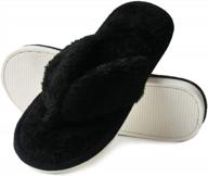 cozy and stylish: onmygogo plush flip flop thong slippers for women perfect for relaxing at home logo