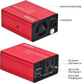 img 1 attached to 💡 Efficient 150W Car Power Inverter with Dual QC3.0 USB Car Charger - Ideal Converter for Laptop Computers, DC 12V to 110V AC