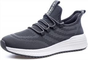 img 4 attached to Women'S Lightweight Running Sneakers W/ Memory Foam Sole & Breathable Mesh - Non Slip Gym Tennis Casual Shoes
